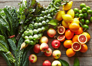 a group of fruits and vegetables on a wood surface Healthy Weight Loss Diets Theale