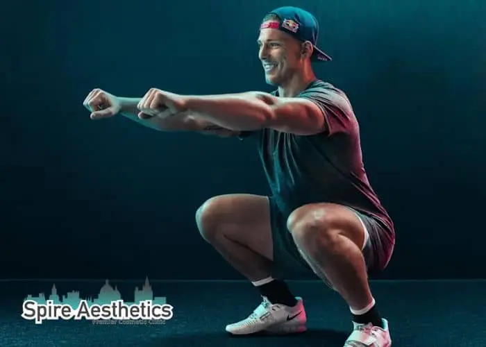 Image of man build leg muscle Theale through exercise