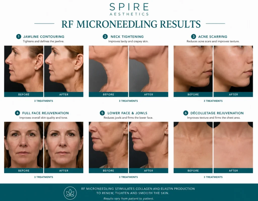 RF Microneedling Skin tightening Theale results