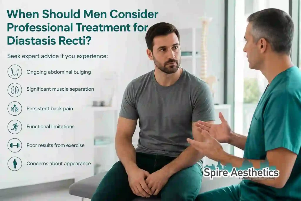 When Should Men Consider Professional Treatment for Diastasis Recti Theale?